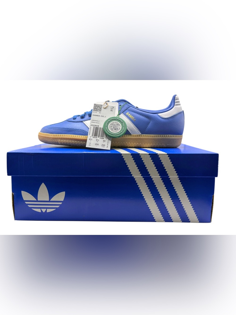 NEW Youth 7 adidas Samba OG ‘Blue Cloud White Gum’ Brand New OG Box